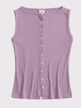 Abercrombie & Fitch Slash Button Through Top